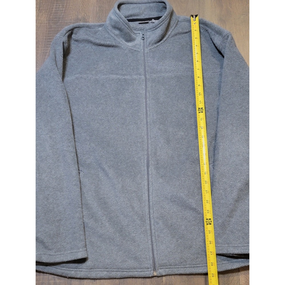 Prospirit Mens Fleece Jacket Gray Full Zip Mock‎ Neck Casual Coat